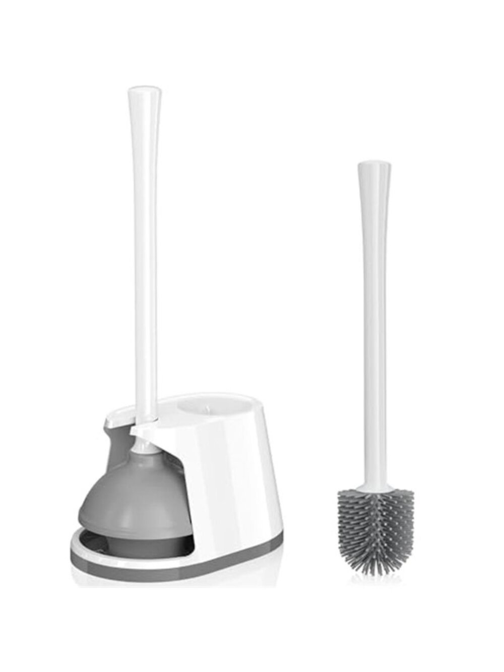 Toilet Brush Plunger Set Silicone Brush Bathroom Cleaner Holder